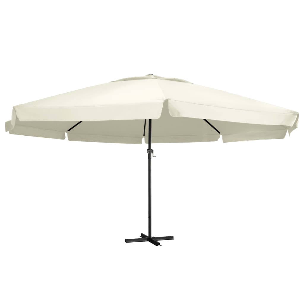 Vidaxl Parasol z aluminiowym biegunem 600 cm piaskowym białym