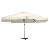 Vidaxl parasol s hliníkovým pólem 600 cm písek bílý