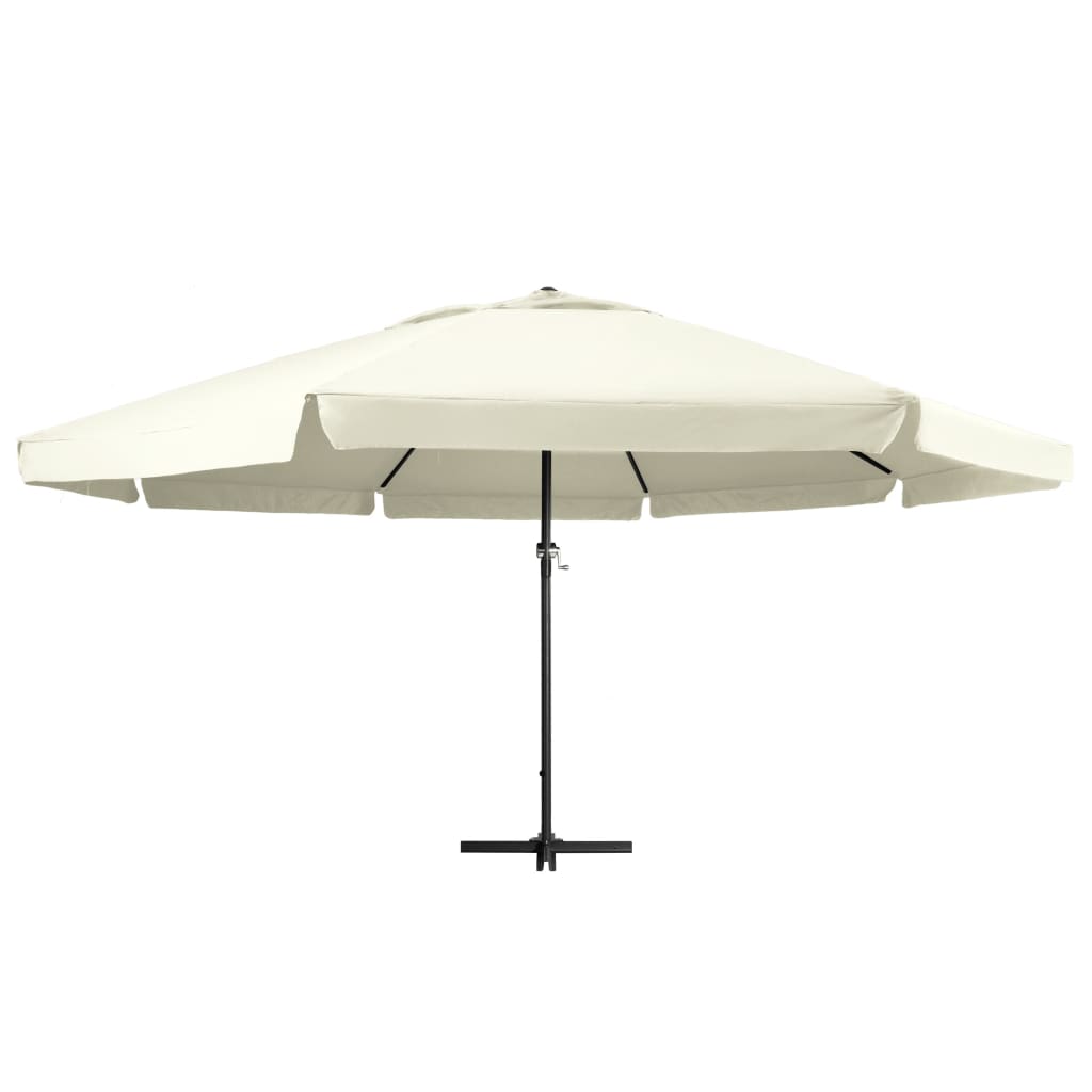 Vidaxl Parasol z aluminiowym biegunem 600 cm piaskowym białym