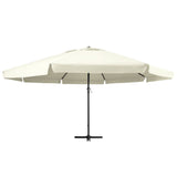 Vidaxl parasol s hliníkovým pólem 600 cm písek bílý