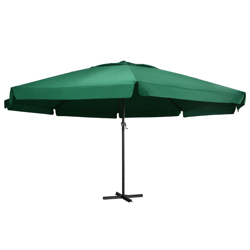 Vidaxl Parasol z aluminijastim drogom 600 cm zelena