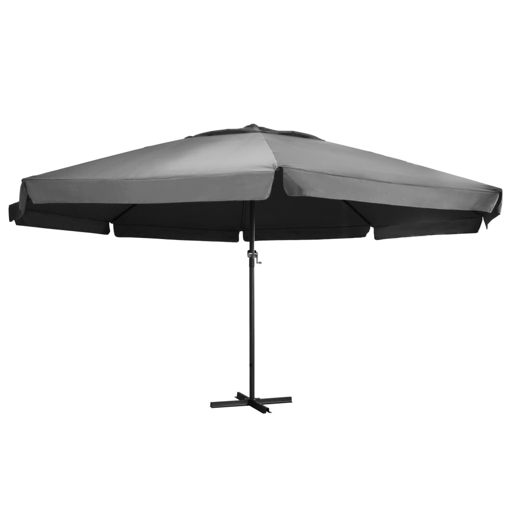 Vidaxl Parasol z aluminiowym biegunem 600 cm antracytowym