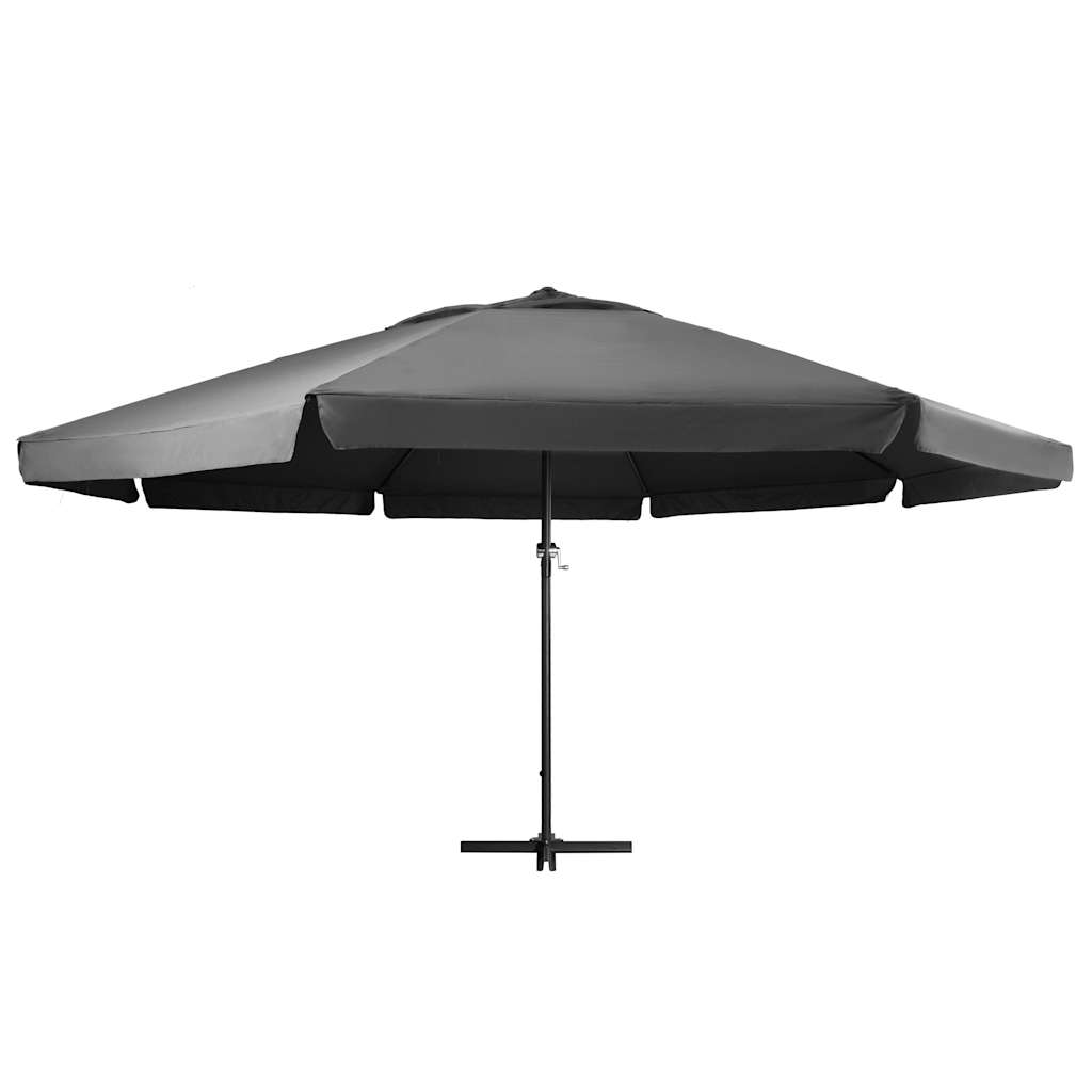 Vidaxl parasol avec poteau en aluminium 600 cm anthracite -colored