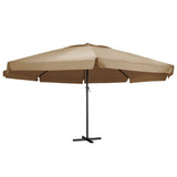 Vidaxl Parasol con polo in alluminio 600 cm taupe