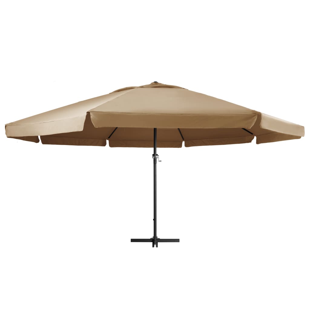 Vidaxl Parasol con polo in alluminio 600 cm taupe