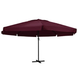 Vidaxl -Parasol mit Aluminiumpol 600 cm Bordeaux Rot