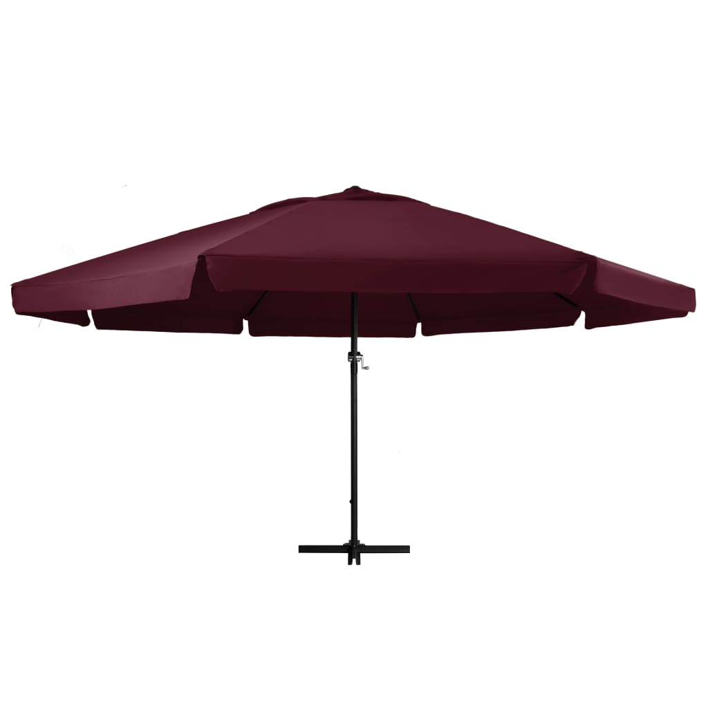 Parasol Vidaxl con polo de aluminio 600 cm Burdeos rojo