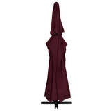 Parasol vidaxl avec poteau en aluminium 600 cm Bordeaux rouge