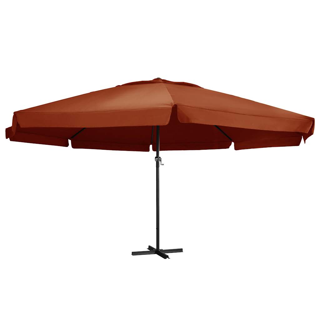 Vidaxl parasol avec poteau en aluminium 600 cm en terre cuite -colored