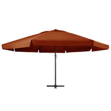 Vidaxl parasol avec poteau en aluminium 600 cm en terre cuite -colored
