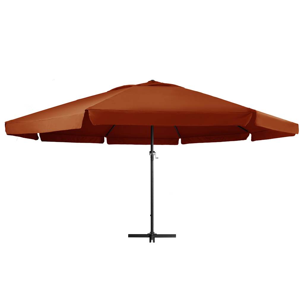 Vidaxl parasol s hliníkovým pólem 600 cm terakotová -