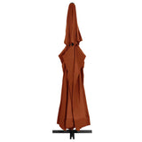 Vidaxl parasol avec poteau en aluminium 600 cm en terre cuite -colored