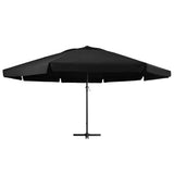 Parasol vidaxl avec poteau en aluminium 600 cm noir