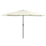 Vidaxl parasol s kovovým pólem 390 cm písek bílý