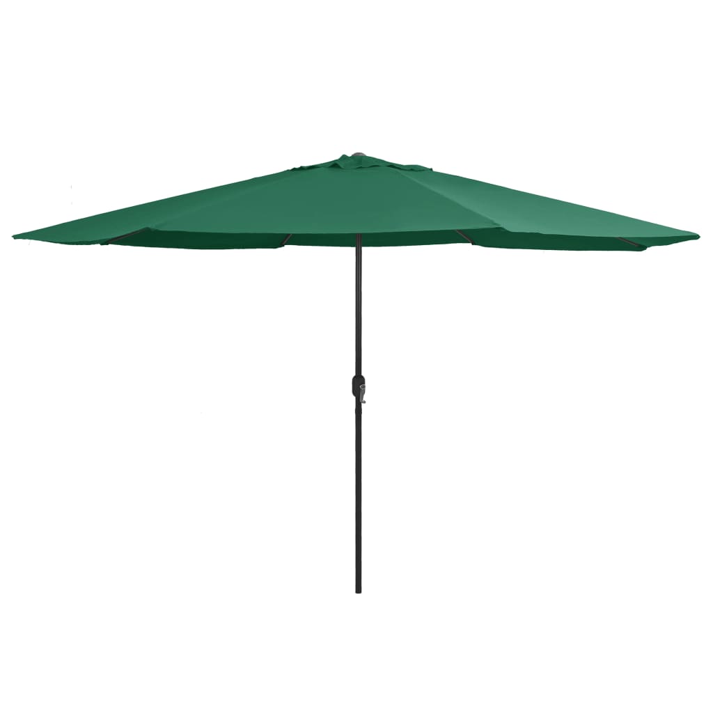 Vidaxl Parasol s kovinskim drogom 390 cm zelena