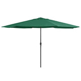 Vidaxl -parasol med metallstang 390 cm grønn