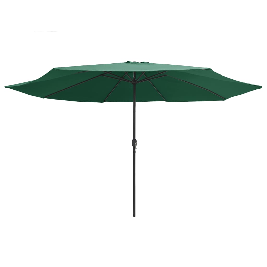 Vidaxl -parasol med metallstang 390 cm grønn