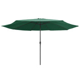 Vidaxl Parasol con poste de metal de 390 cm verde