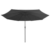 Vidaxl parasol avec poteau métallique 390 cm anthracite -colored