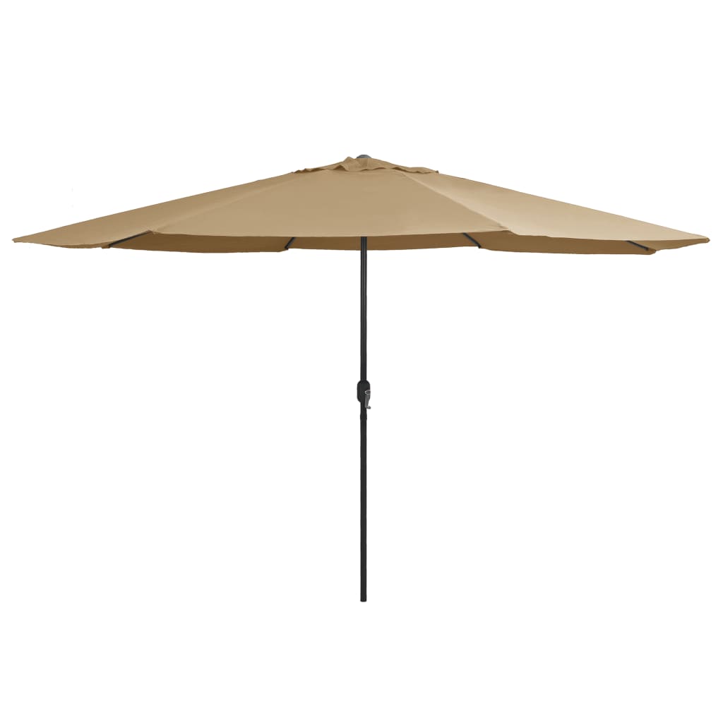 Vidaxl Parasol con polo de metal 390 cm Taupe