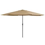 Vidaxl -parasol med metallstang 390 cm taupe