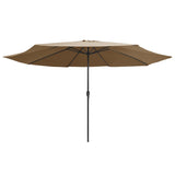 Vidaxl Parasol con polo de metal 390 cm Taupe