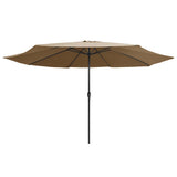 Parasol vidaxl avec pôle métallique 390 cm taupe