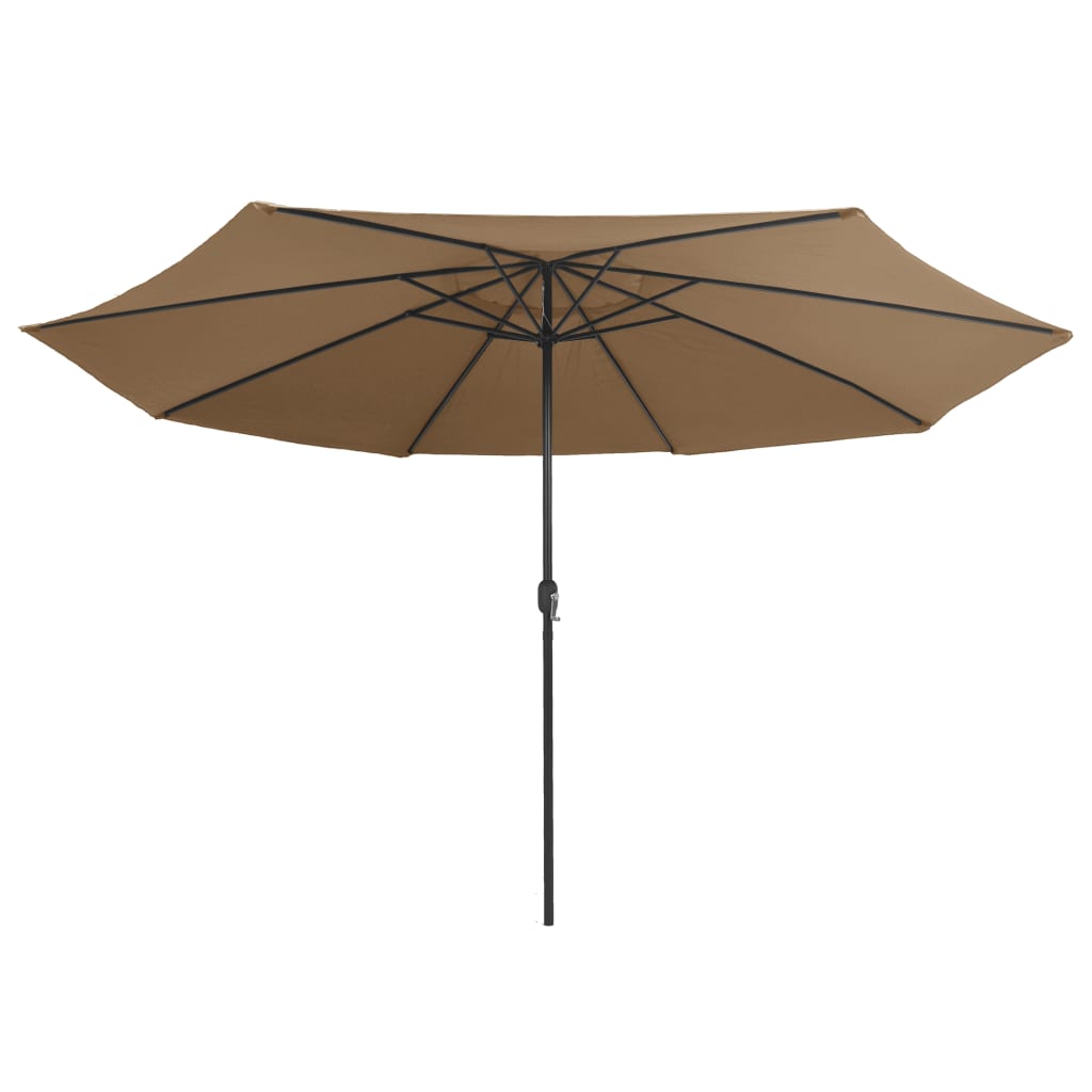 Vidaxl Parasol con polo de metal 390 cm Taupe