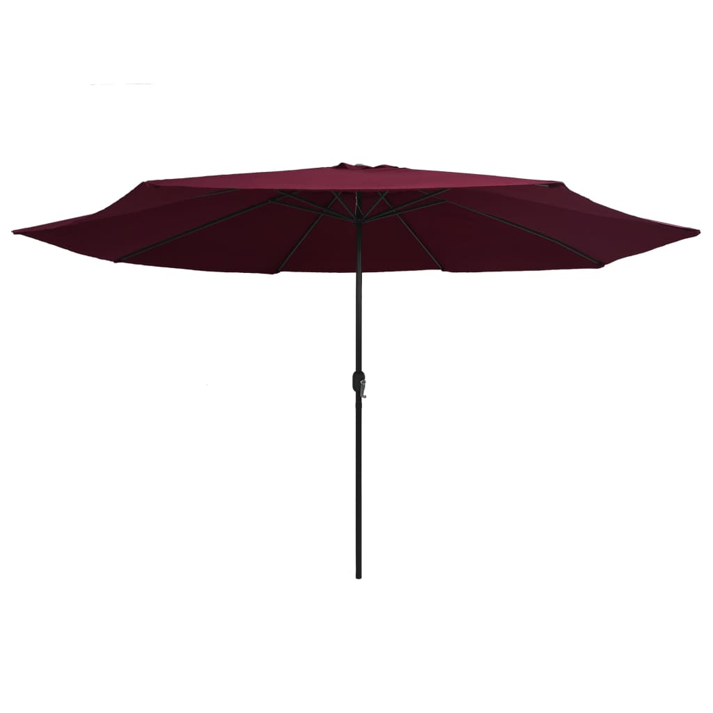 Vidaxl -parasol med metallstang 390 cm Bordeaux rød