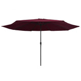 Vidaxl -parasol med metalstang 390 cm Bordeaux rød