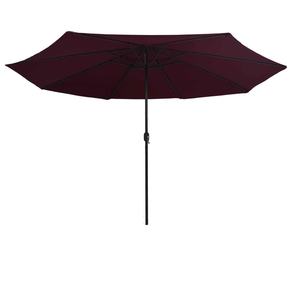 Vidaxl -parasol med metalstang 390 cm Bordeaux rød