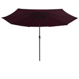 Parasol vidaxl avec poteau métallique 390 cm Bordeaux rouge