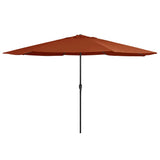 Vidaxl -parasol med metallstang 390 cm terrakotta -farget