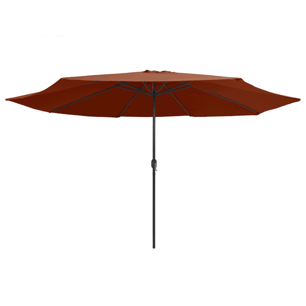 Vidaxl -parasol med metallstang 390 cm terrakotta -farget