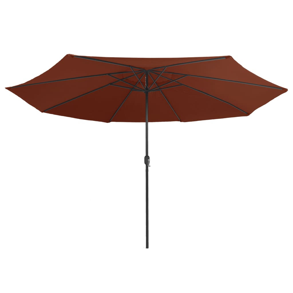 Parasol Vidaxl con poste de metal 390 cm de terracota