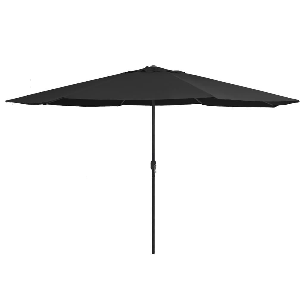 Vidaxl -parasol med metalstang 390 cm sort