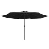 Parasol vidaxl avec poteau métallique 390 cm noir