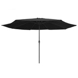 Parasol vidaxl avec poteau métallique 390 cm noir