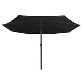 Parasol vidaxl avec poteau métallique 390 cm noir