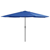 Vidaxl -parasol med metallstang 390 cm Azure Blue