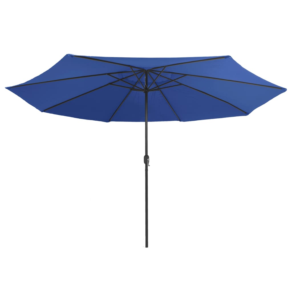 Bidaxl -parasol med metallstång 390 cm azurblå