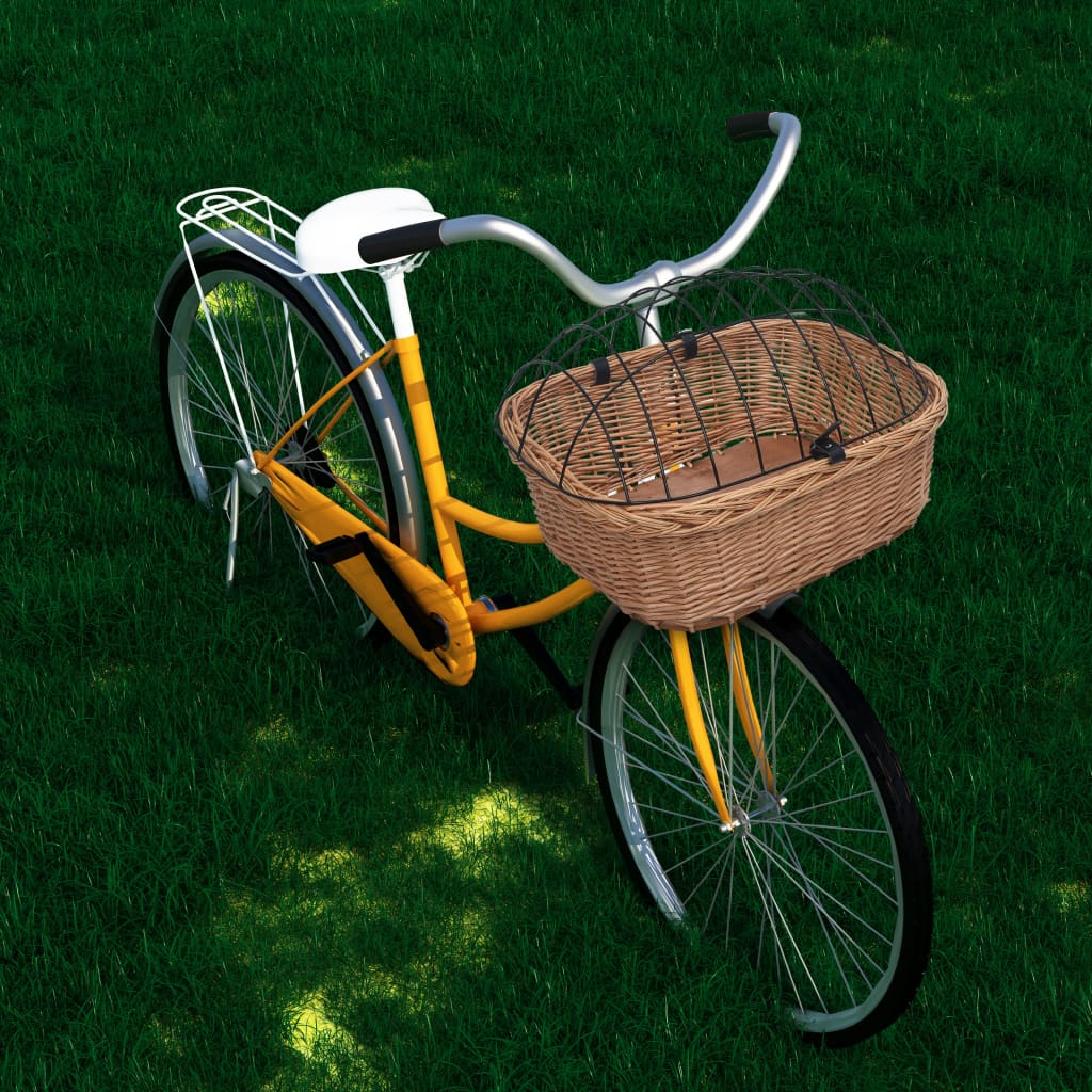 Vidaxl Bicycle Gars panier avec couvercle 50x45x35 cm saules naturels