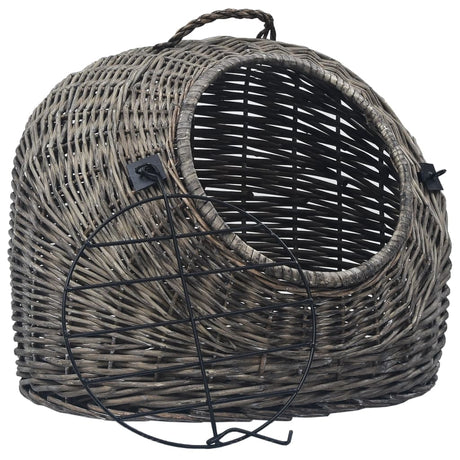 Vidaxl Cat Carrier 50x42x40 cm en bois de saule naturel gris