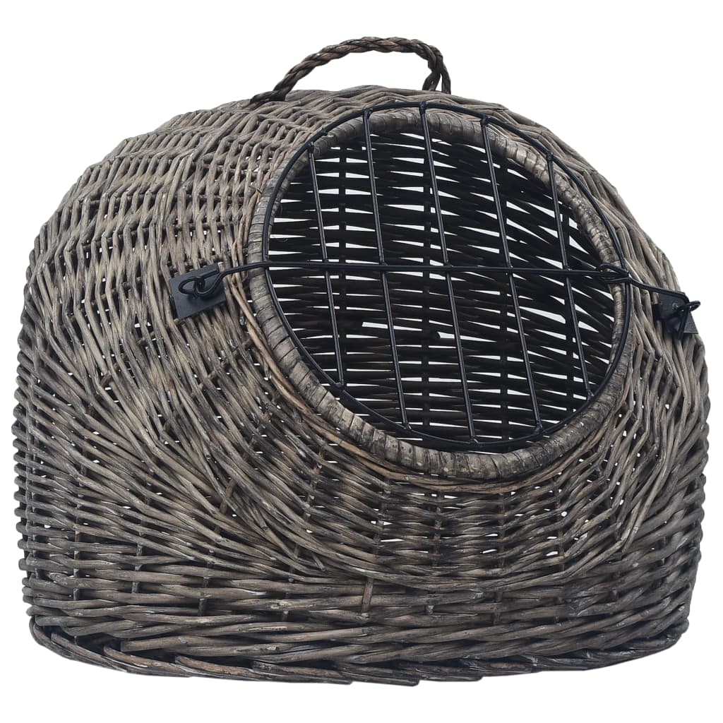 Vidaxl Cat Carrier 50x42x40 cm en bois de saule naturel gris