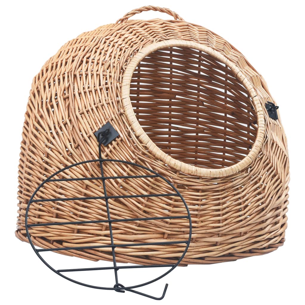 Vidaxl Cat Carrier 50x42x40 cm Natural Willow Wood