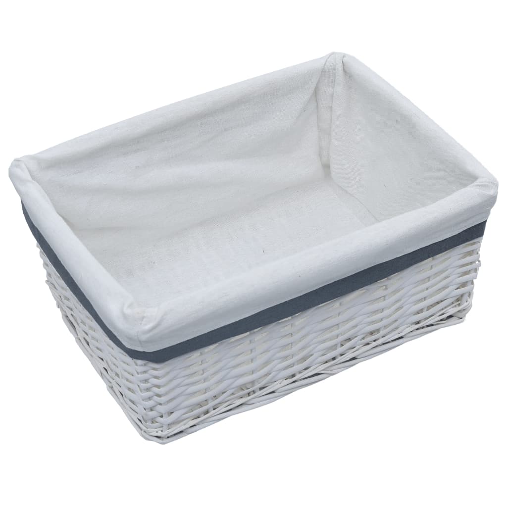 Vidaxl 3 piezas Canasta Conjunto de sauce apilable White