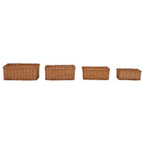 Vidaxl 4 pièces de panier ensemble de saules empilables marron