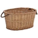 VidaXL Wood basket with handles 56x40x28 cm Natural willow wood