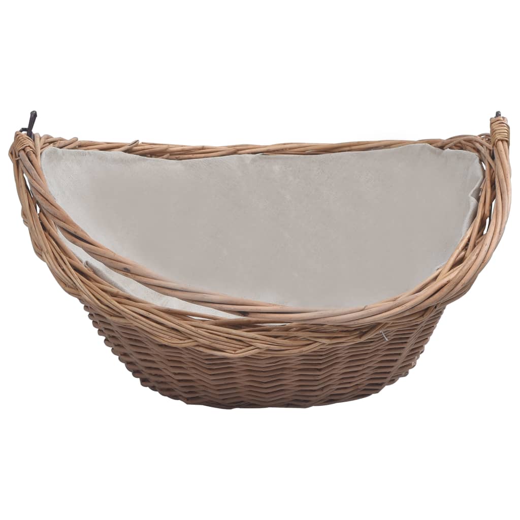 VidaXL Wood basket with handle 57x46.5x52 cm willow wood brown