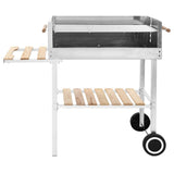 Vidaxl Trolleybarbecue with 2 shelves charcoal XXL stainless steel